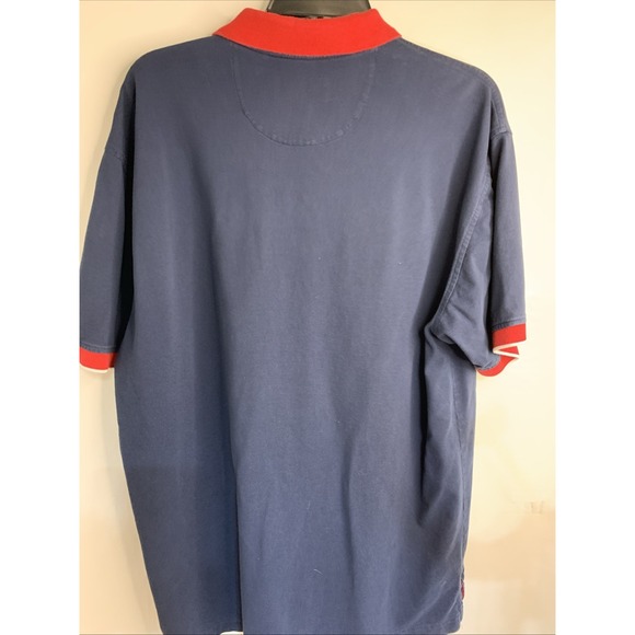 Vintage Orvis Men's SS Polo Shirt Sz Large Golf Outdoors Red White Blue Cotton - Picture 5 of 6